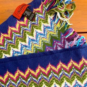 Wool/acrylic rainbow Missoni scarf